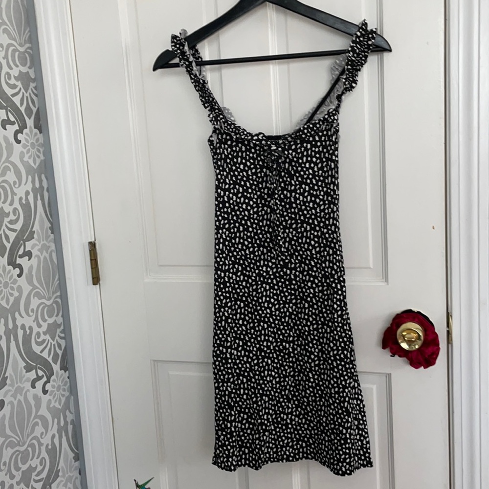 Black dalmatian print dress